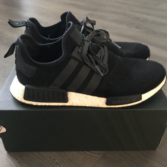 nmd r1 black wool cheap online